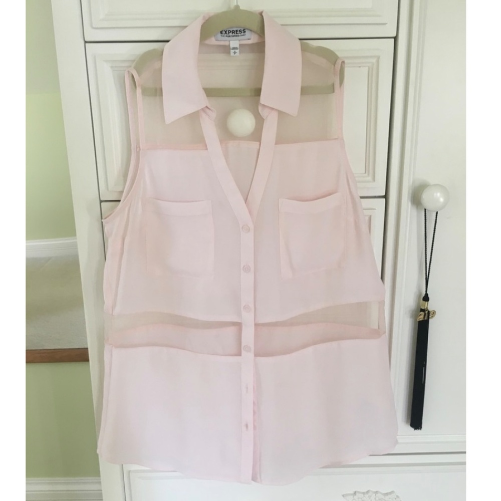 Express Portofino Blush pink Button Down Blouse